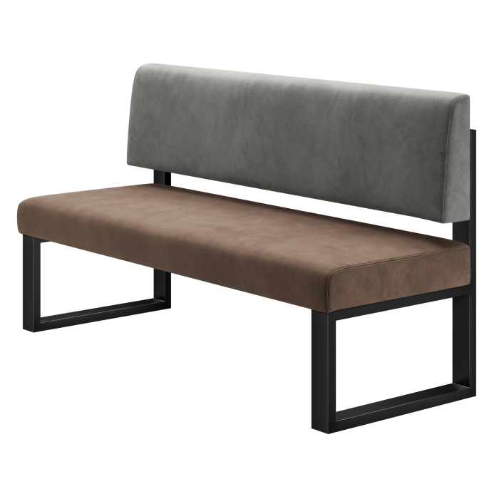 Areo | Sitzbank | B:H 200 x 72 cm | Braun | Glatt | Samt