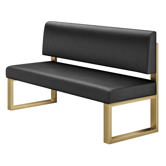 Areo | Sitzbank | B:H 200 x 72 cm | Schwarz | Glatt | Leder