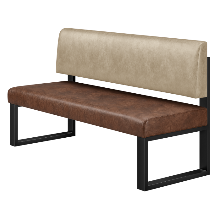 Areo | Sitzbank | B:H 60 x 72 cm | Braun | Glatt | Leder
