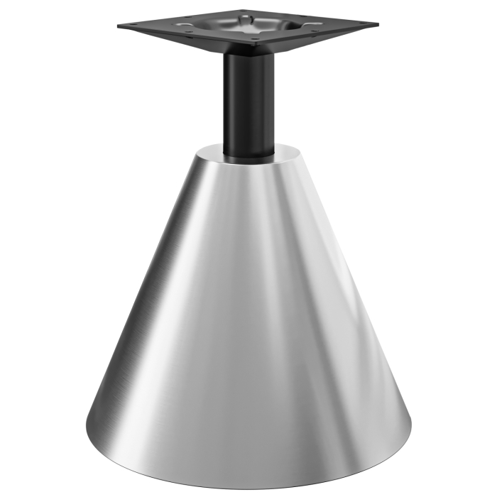 CONE | Estructura de mesa bistró | Altura: 72 cm | Base: Acero inoxidable | Pilar: Negro | Base: Ø 45 x H 48 cm