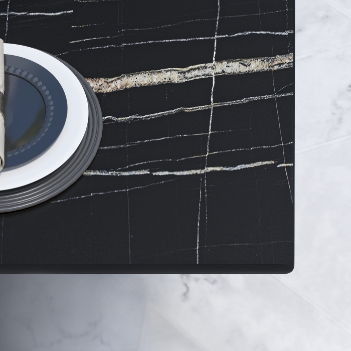 CPBL | Compact lounge table | W:D:H 120 x 70 x 42 cm | black marble / aluminium | additional weight