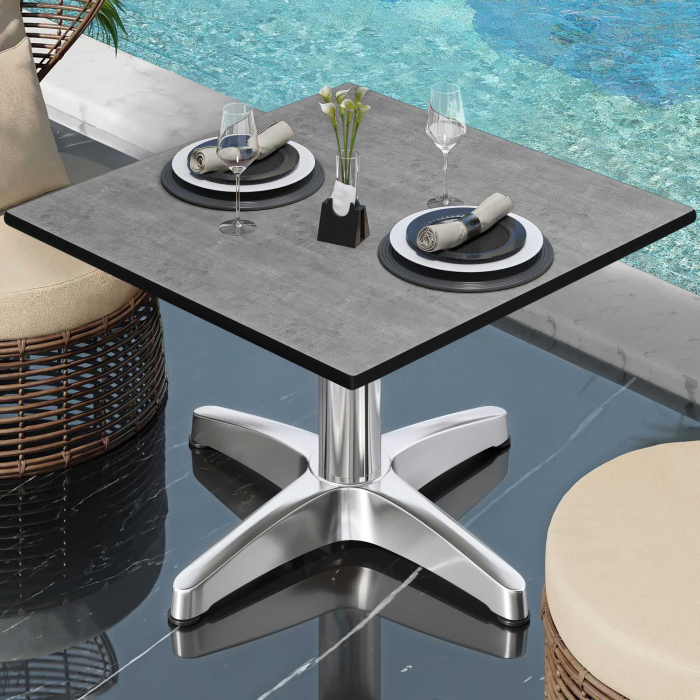 CPBL | Kompakt loungebord | B:D:H 60 x 60 x 42 cm | betong / aluminium | fällbart | extra vikt