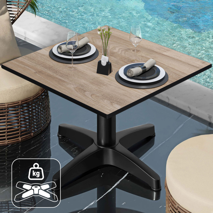 CPBL | Tavolo da salotto compatto | L:P:H 60 x 60 x 42 cm | rovere / alluminio | peso aggiuntivo CPBL | Tavolo da salotto compatto | L:P:H 60 x 60 x 42 cm | rovere / alluminio | peso aggiuntivo