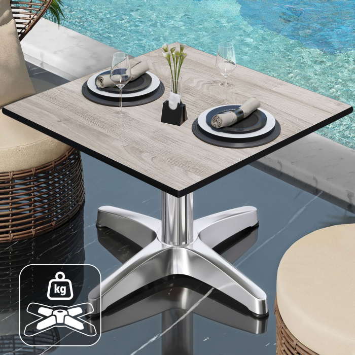 CPBL | Compact loungebord | B:D:H 60 x 60 x 42 cm | ekvit / aluminium | extra vikt CPBL | Compact loungebord | B:D:H 60 x 60 x 42 cm | ekvit / aluminium | extra vikt
