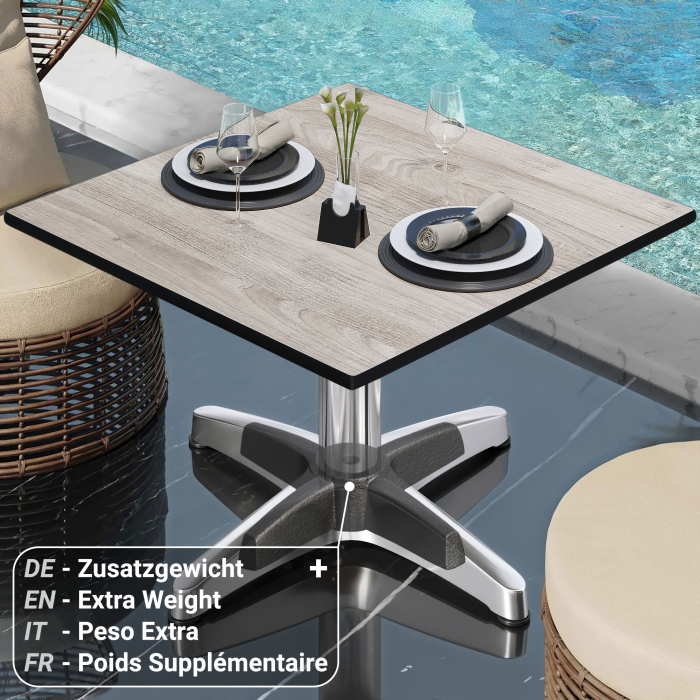 CPBL | Compact loungebord | B:D:H 60 x 60 x 42 cm | ekvit / aluminium | extra vikt CPBL | Compact loungebord | B:D:H 60 x 60 x 42 cm | ekvit / aluminium | extra vikt