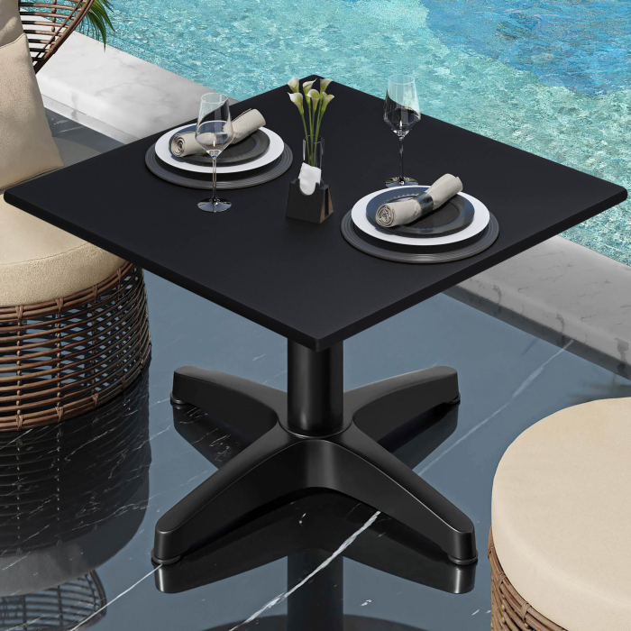 CPBL | Kompakt salongbord | B:D:H 60 x 60 x 42 cm | Svart / aluminium | Sammenleggbar | Ekstra vekt