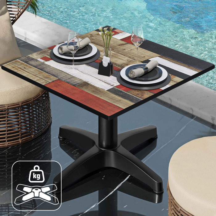 CPBL | Tavolo da salotto compatto | L:P:H 60 x 60 x 42 cm | Colore vintage / Alluminio | Peso aggiuntivo