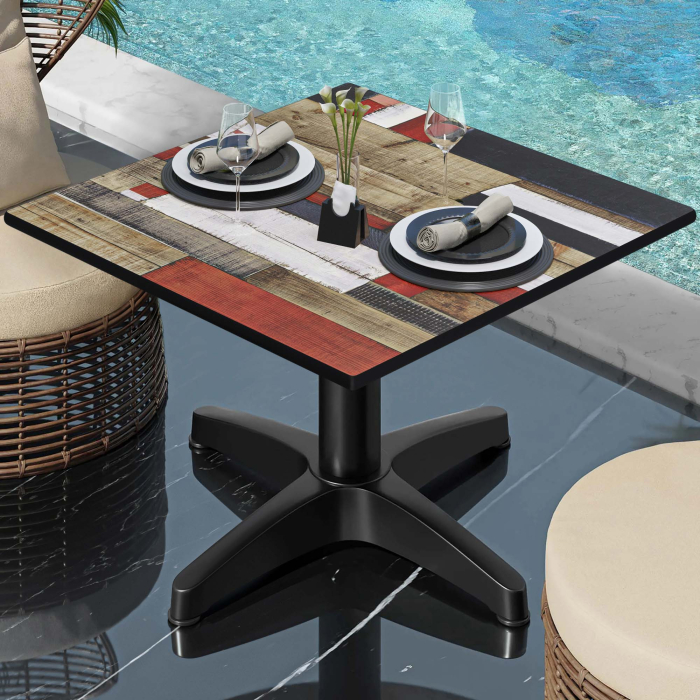 CPBL | Tavolo da salotto compatto | L:P:H 60 x 60 x 42 cm | Colore vintage / Alluminio | Peso aggiuntivo