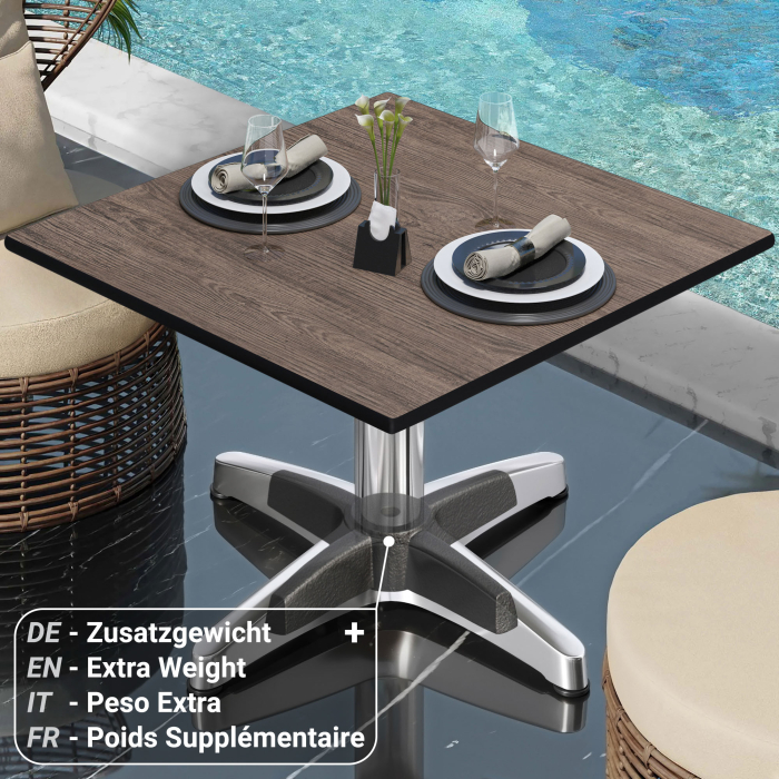 CPBL | Kompakt salongbord | B:D:H 60 x 60 x 42 cm | Wenge / aluminium | Ekstra vekt