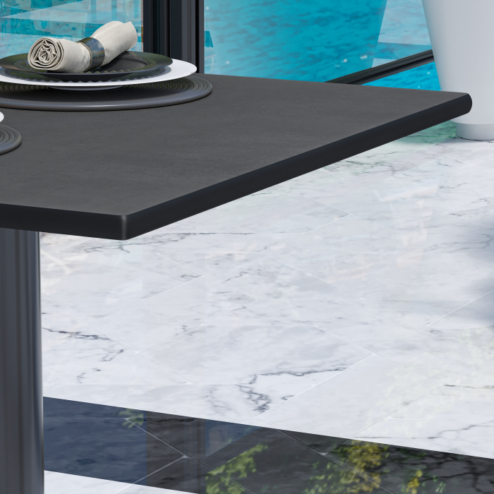 CPBC | Tavolo lounge compatto | L:P:H 70 x 70 x 42 cm | antracite / nero alluminio | pieghevole | peso aggiuntivo