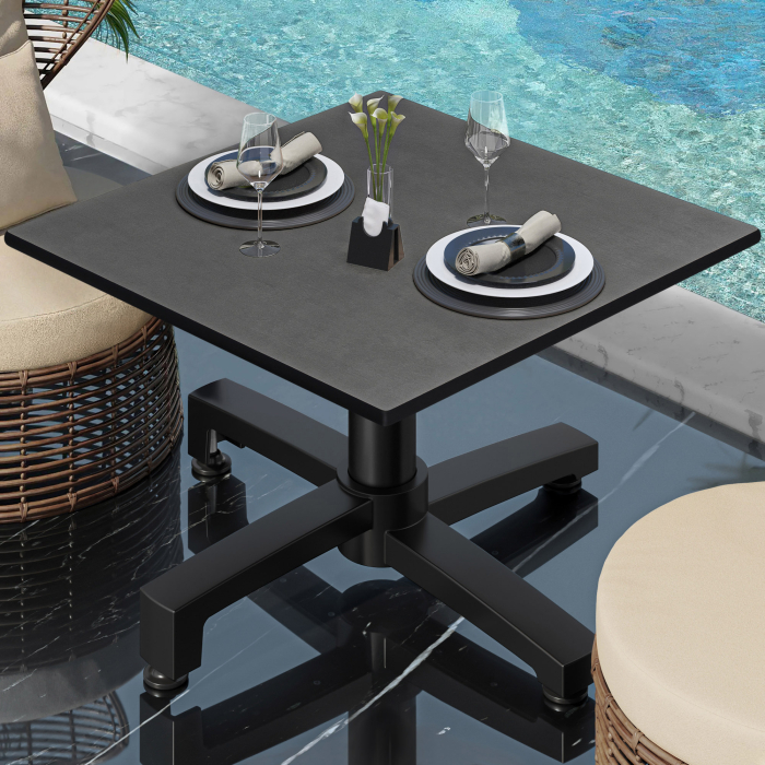 CPBC | Tavolo lounge compatto | L:P:H 70 x 70 x 42 cm | antracite / nero alluminio | pieghevole | peso aggiuntivo