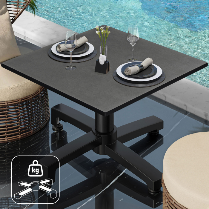 CPBC | Kompakt loungebord | B:D:H 70 x 70 x 42 cm | antracit / aluminium sort | ekstra vægt