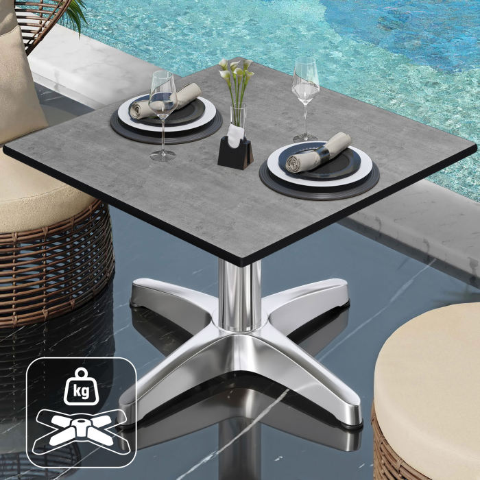 CPBL | Tavolo lounge compatto | L:P:H 70 x 70 x 42 cm | cemento / alluminio | peso aggiuntivo