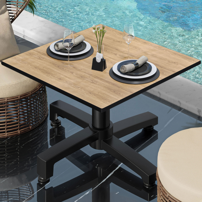 CPBC | Tavolo da salotto compatto | L:P:H 70 x 70 x 42 cm | rovere / alluminio | pieghevole | peso aggiuntivo