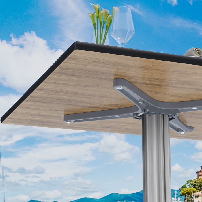 CPBL | Kompakt loungebord | B:D:H 70 x 70 x 42 cm | eg-hvid / aluminium | sammenklappeligt | ekstra vægt CPBL | Kompakt loungebord | B:D:H 70 x 70 x 42 cm | eg-hvid / aluminium | sammenklappeligt | ekstra vægt