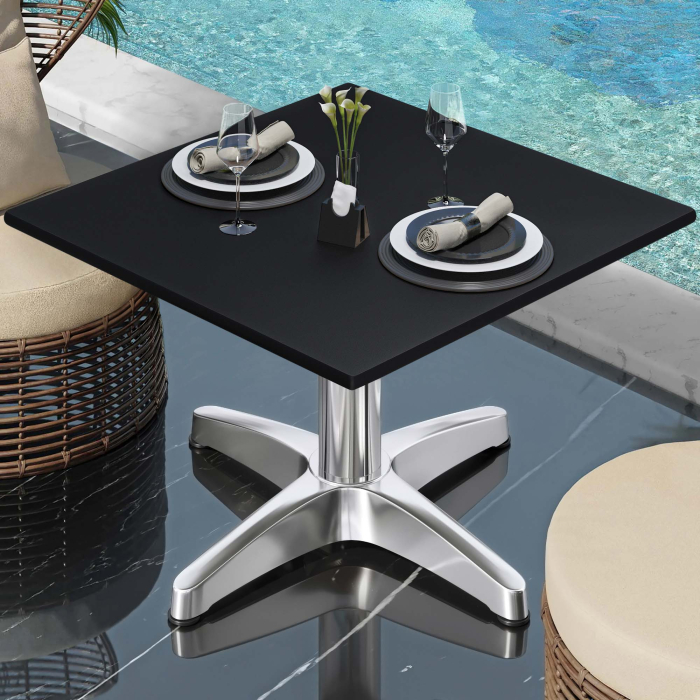 CPBL | Kompakt loungebord | B:D:H 70 x 70 x 42 cm | Svart / Aluminium | Extra vikt