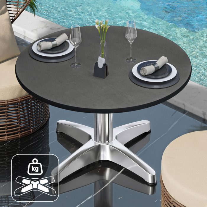 CPBL | Tavolo lounge compatto | Ø:H 60 x 42 cm | antracite / alluminio | peso aggiuntivo CPBL | Tavolo lounge compatto | Ø:H 60 x 42 cm | antracite / alluminio | peso aggiuntivo