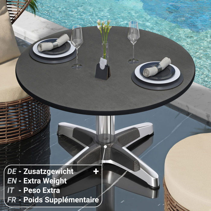 CPBL | Tavolo lounge compatto | Ø:H 60 x 42 cm | antracite / alluminio | peso aggiuntivo CPBL | Tavolo lounge compatto | Ø:H 60 x 42 cm | antracite / alluminio | peso aggiuntivo