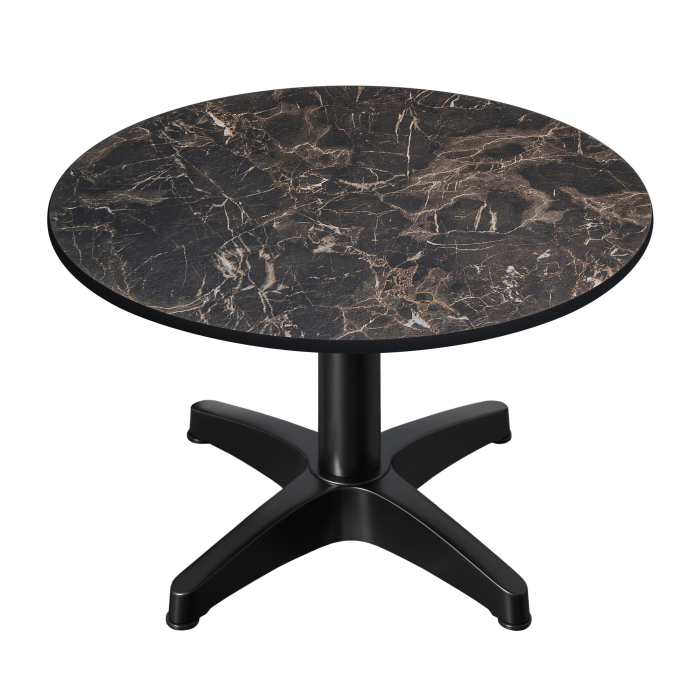 CPBL | Kompaktowy stół do salonu | Ø:H 60 x 42 cm | Marmur cappuccino / aluminium czarny | Składany | Dodatkowa waga