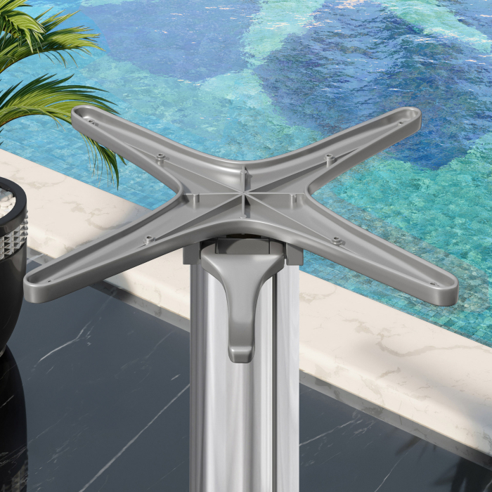 CPBL | Compact lounge table | Ø:H 60 x 42 cm | Black / Aluminium | Foldable | Additional weight