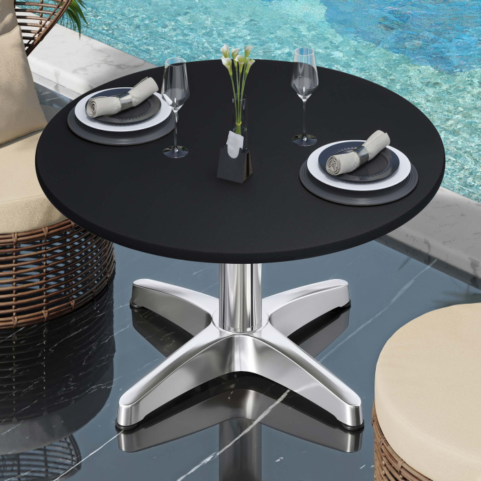 CPBL | Compact lounge table | Ø:H 60 x 42 cm | Black / Aluminium | Foldable | Additional weight