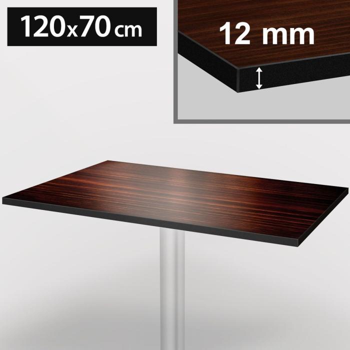 KOMPAKT | HPL bistro bordplate | 120x70cm | Mørk valnøtt