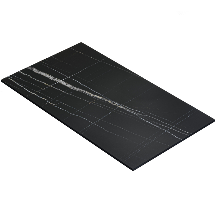 COMPACT | Plateau de table Gastro HPL | 230 x 110 cm | Marbre noir | Rond