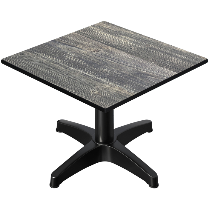 CPBL | Compacte loungetafel | B:D:H 70 x 70 x 42 cm | Rustiek grenen / aluminium | Inklapbaar | Extra gewicht