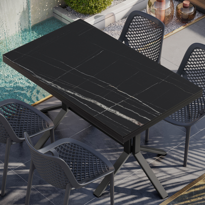 KOMPAKT STÅL | Gastro HPL Bordplate | B:T 120 x 70 cm | 4,2 cm | Svart Marmor | Rektangulær KOMPAKT STÅL | Gastro HPL Bordplate | B:T 120 x 70 cm | 4,2 cm | Svart Marmor | Rektangulær
