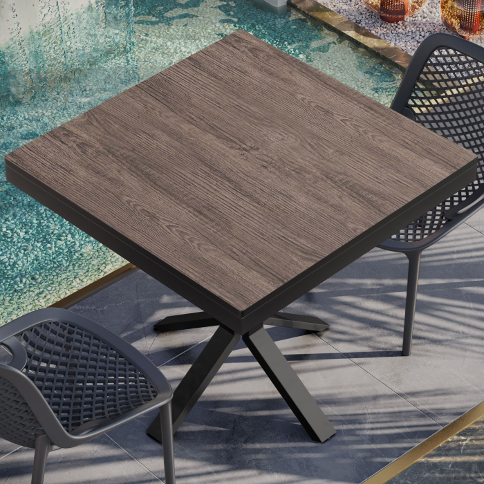 KOMPAKT STÅL | Gastro HPL Bordsskiva | B:T 70 x 70 cm | 4,2 cm | Ljus Wenge | Fyrkantig KOMPAKT STÅL | Gastro HPL Bordsskiva | B:T 70 x 70 cm | 4,2 cm | Ljus Wenge | Fyrkantig