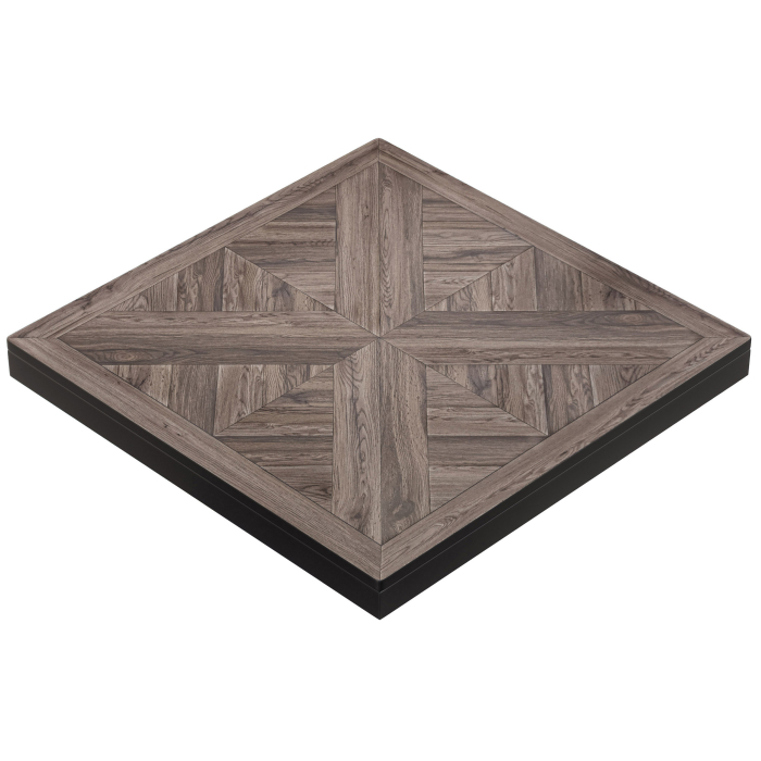 COMPASS STEEL | Gastro CDF Utendørs Bordplate | 70 x 70 x 4,2 cm | Lyst Wenge | Firkantet