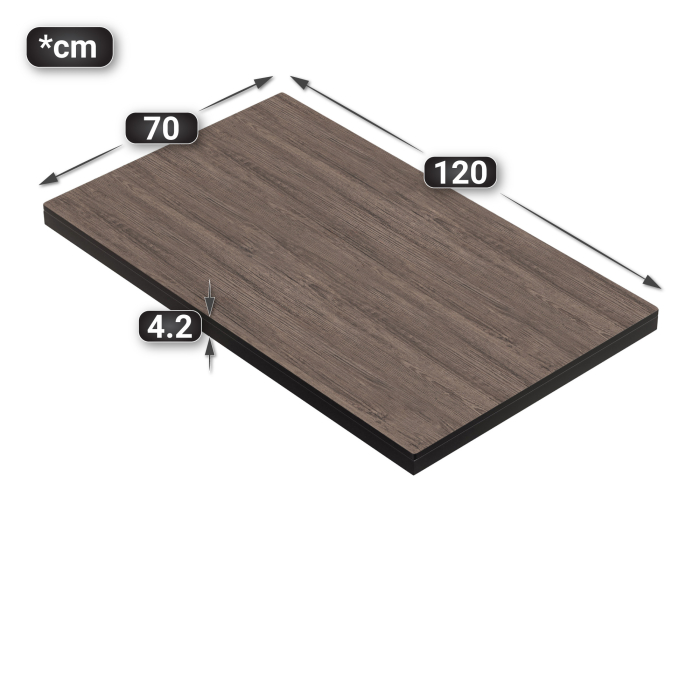 KOMPAKT STÅL | Gastro HPL Bordplate | B:T 120 x 70 cm | 4,2 cm | Lys Wenge | Rektangulær KOMPAKT STÅL | Gastro HPL Bordplate | B:T 120 x 70 cm | 4,2 cm | Lys Wenge | Rektangulær