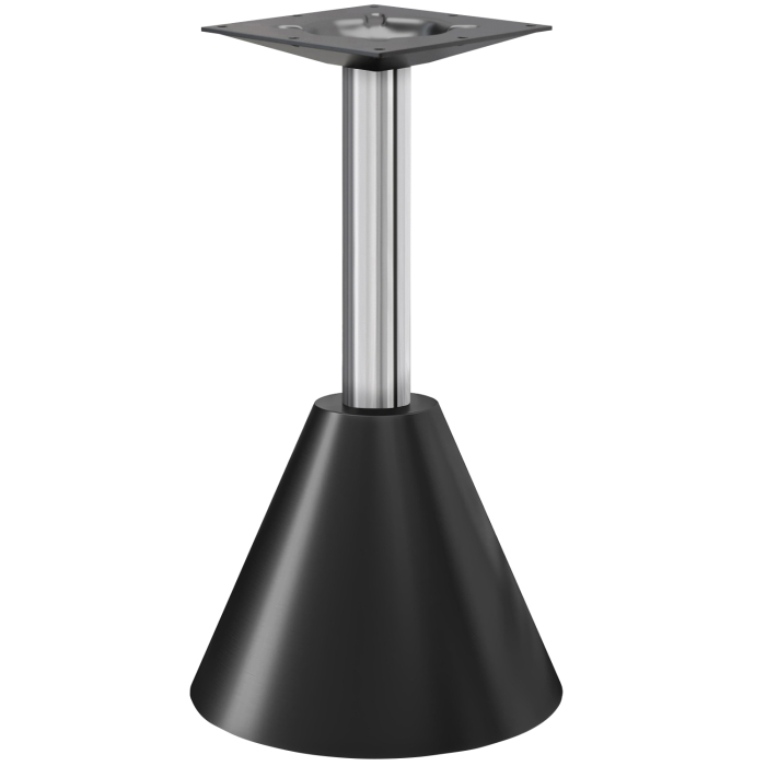 CONE | Bistro table base | Height: 105 cm | Base: Black | Column: Stainless steel | Base: Ø 45 x H 48 cm