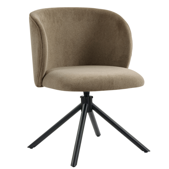 Ava | Hotel Chair | Taupe | Velvet | Swivel Base