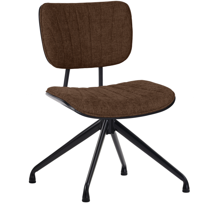 Valerie | Bistro-stol | Brun | Tyg/Textil | Rattan Ek | Swivelfot