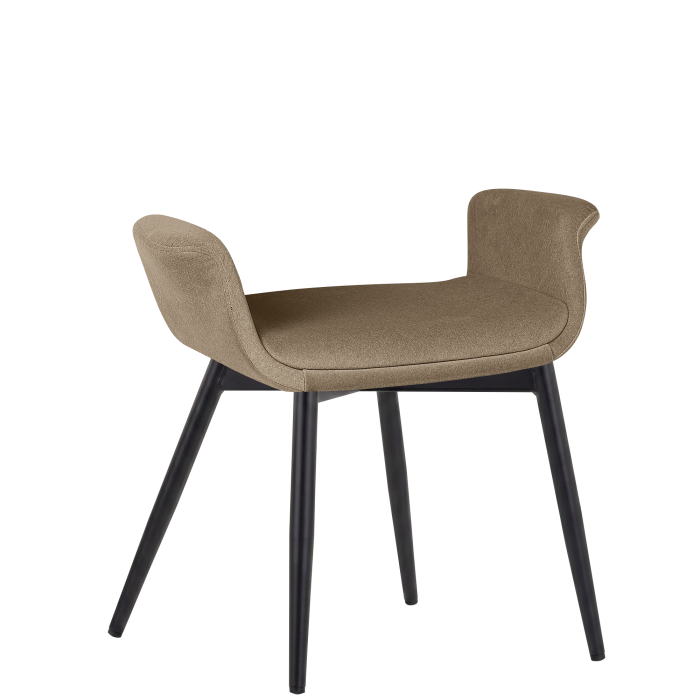 Romy | Bistro Stuhl | Taupe | Samt | Rattan Eiche