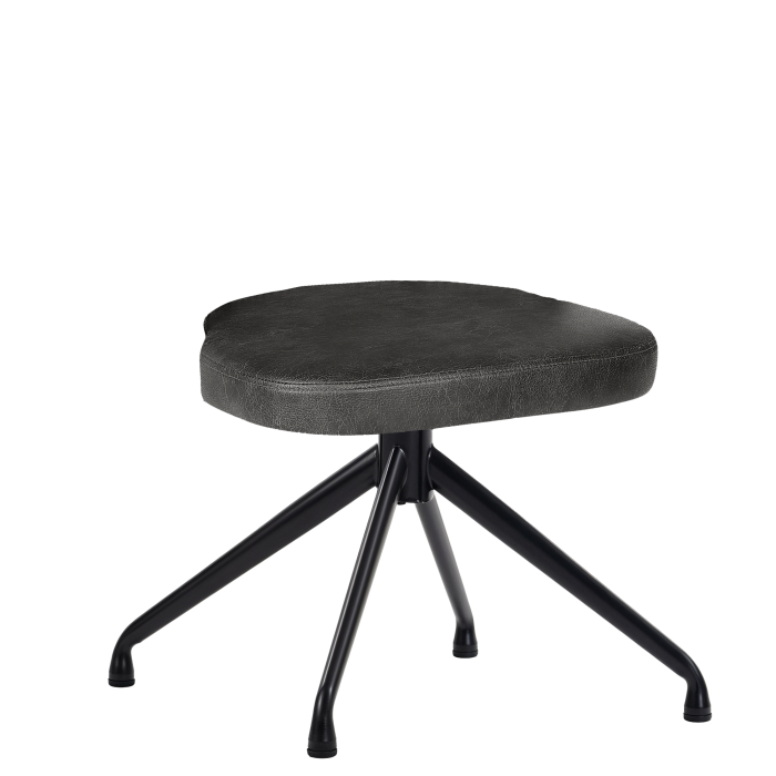 Jules | Fauteuil de bistrot | Taupe | Tissu / Textil | Rattan Noir | Pivotant