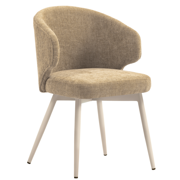 Marie | Hotel Stuhl | Taupe | Stoff/Textil | Gestell Weiß