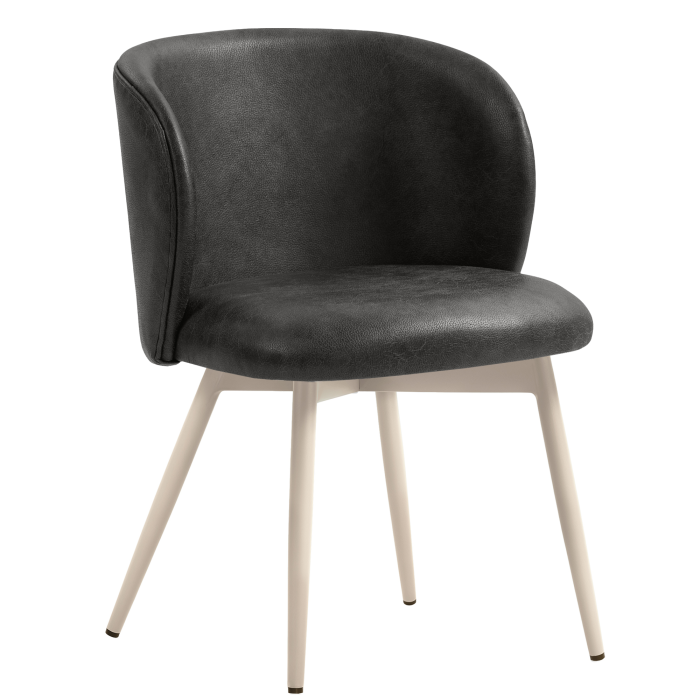 Ava | Hotel Chair | Black | Leather | White Frame
