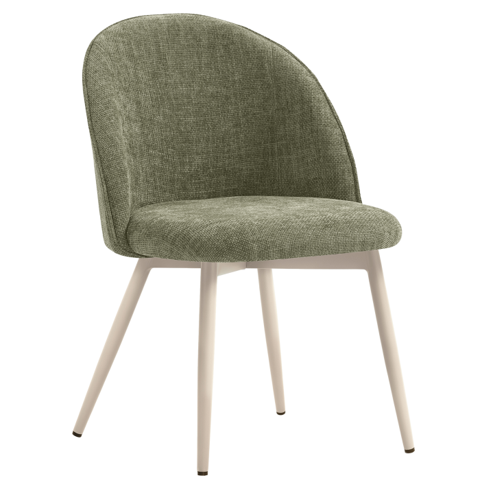 Hailey | Hotellstol | Grønn | Stoff/Tekstil | Ramme Hvit