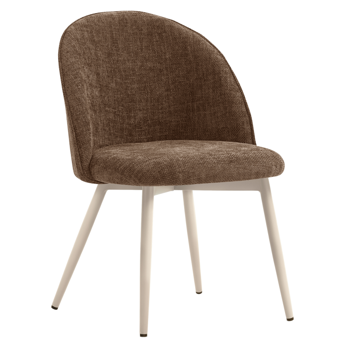 Hailey | Hotel Chair | Brown | Fabric/Textile | White Frame