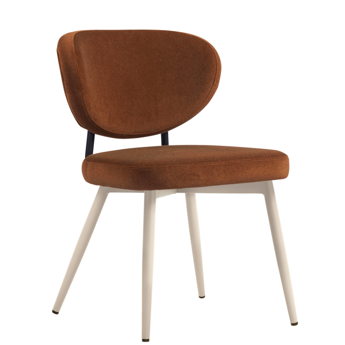 Yara | Hotel Chair | Red Bronze | Velvet | Frame White