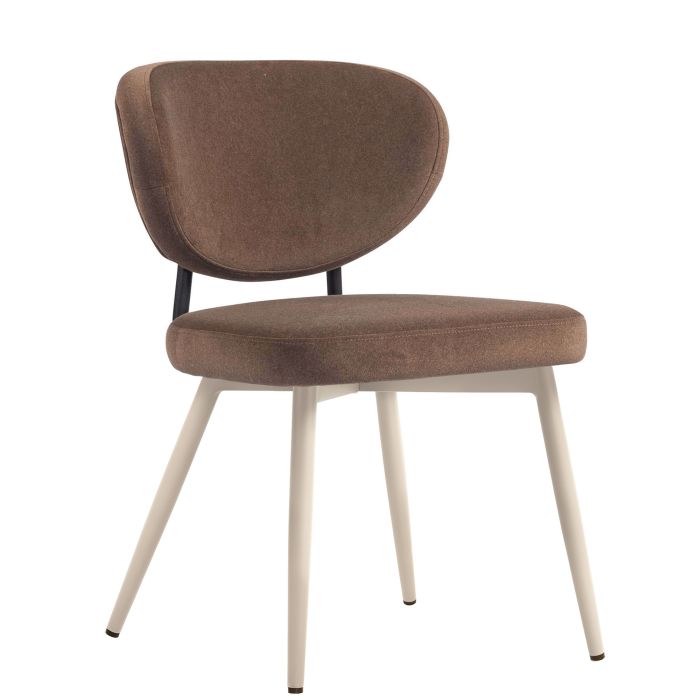 Yara | Hotel Chair | Brown | Velvet | Frame White