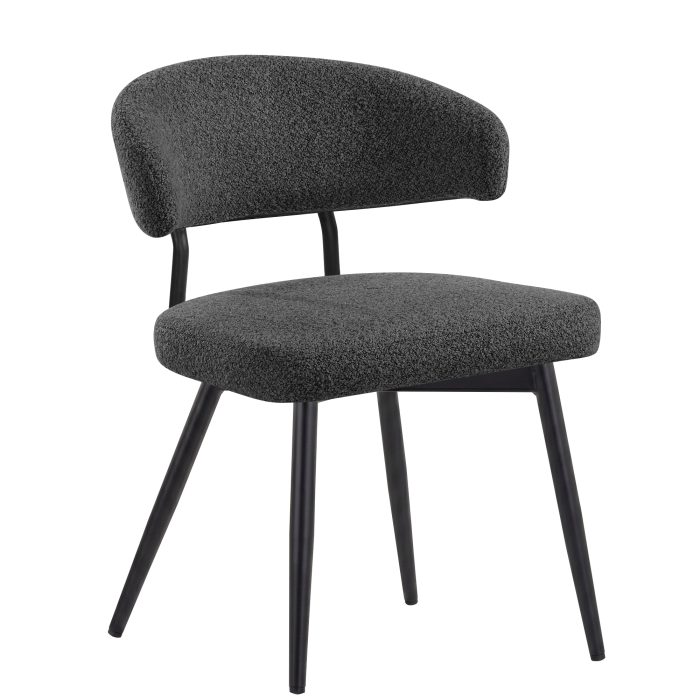Sara | Chaise d'hôtel | Gris foncé | Tissu minky
