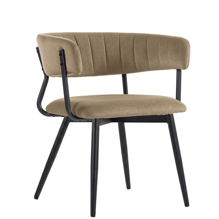 Elin | Hotel Chair | Taupe | Velvet