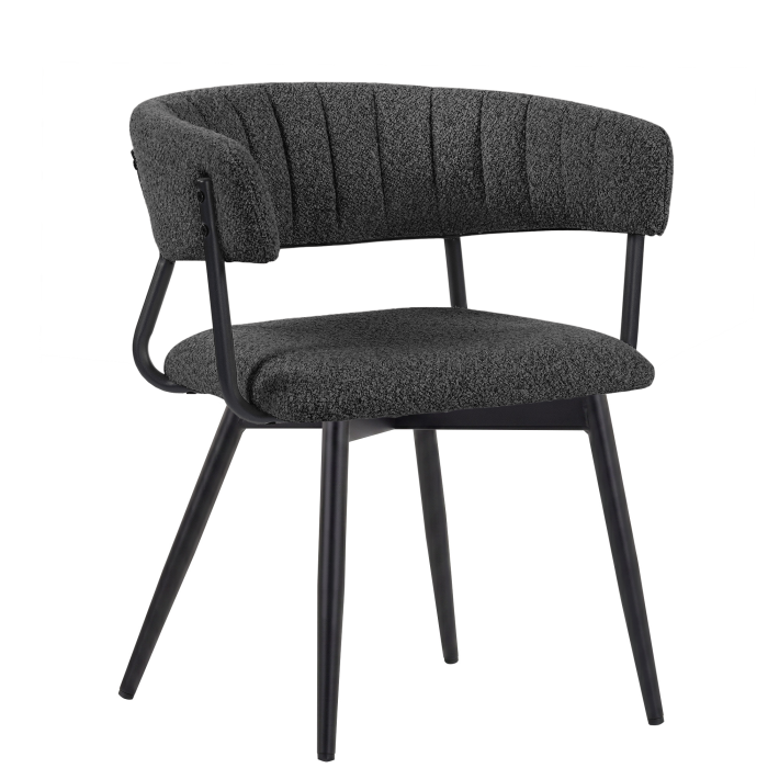 Elin | Hotel Chair | Dark Gray | Teddy Fabric