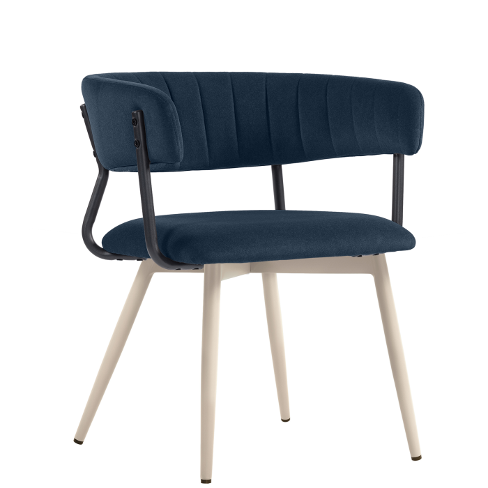 Elin | Silla para hotel | Azul | Terciopelo | Marco Blanco