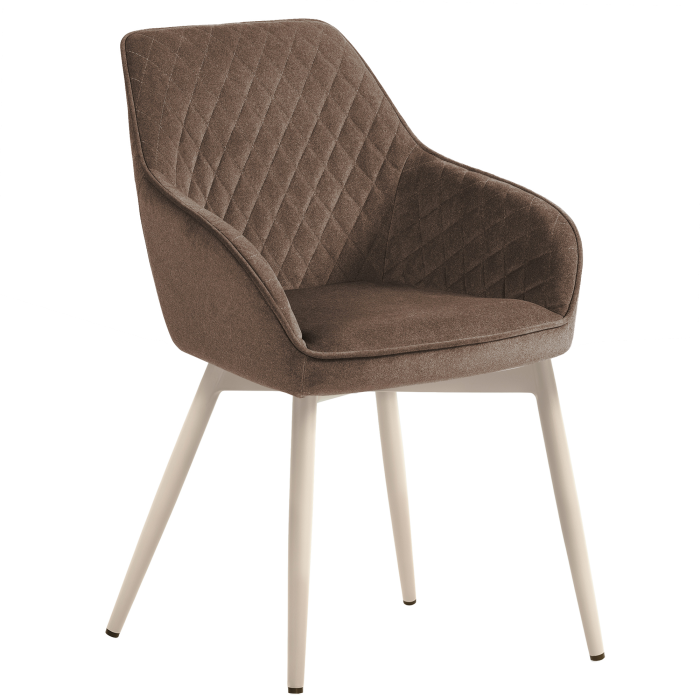 Eva | Hotel Chair | Brown | Velvet | Frame White
