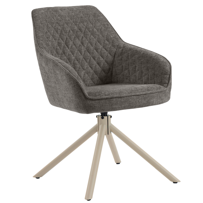 Eva | Hotel Chair | Brown | Fabric/Textile | Swivel | Frame White