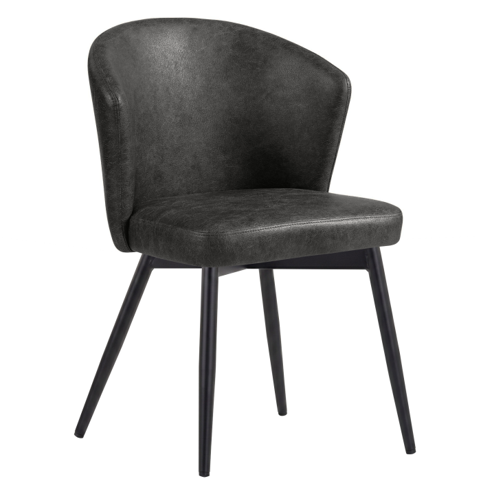 Lynn | Hotellstol | Svart | Skinn